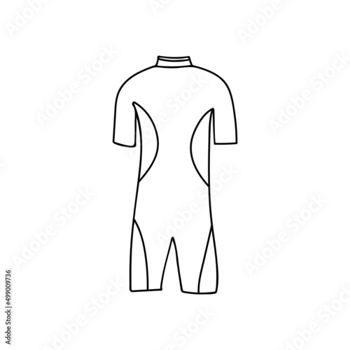 Diver costume doodle illustration in vector. Hand drawn diving costume icon. Aqualung costume doodle icon in vector.