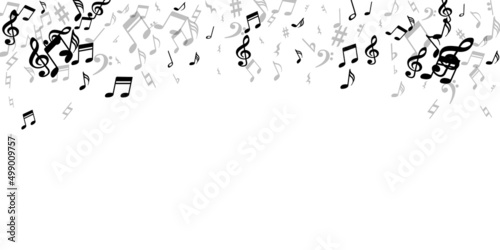 Musical note icons vector pattern. Melody