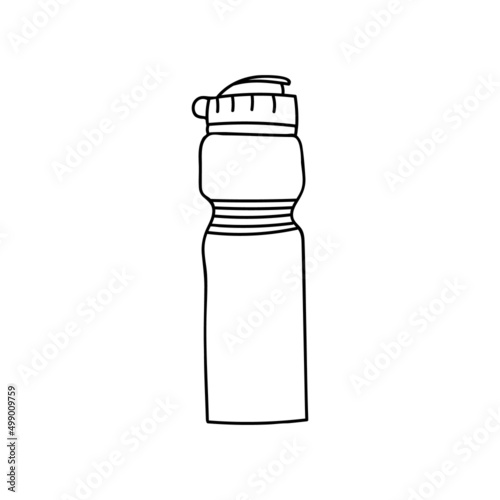 Doodle water sipper icon in vector. Hand drawn water bottle icon in vector. Drinking water sipper illustration in vector