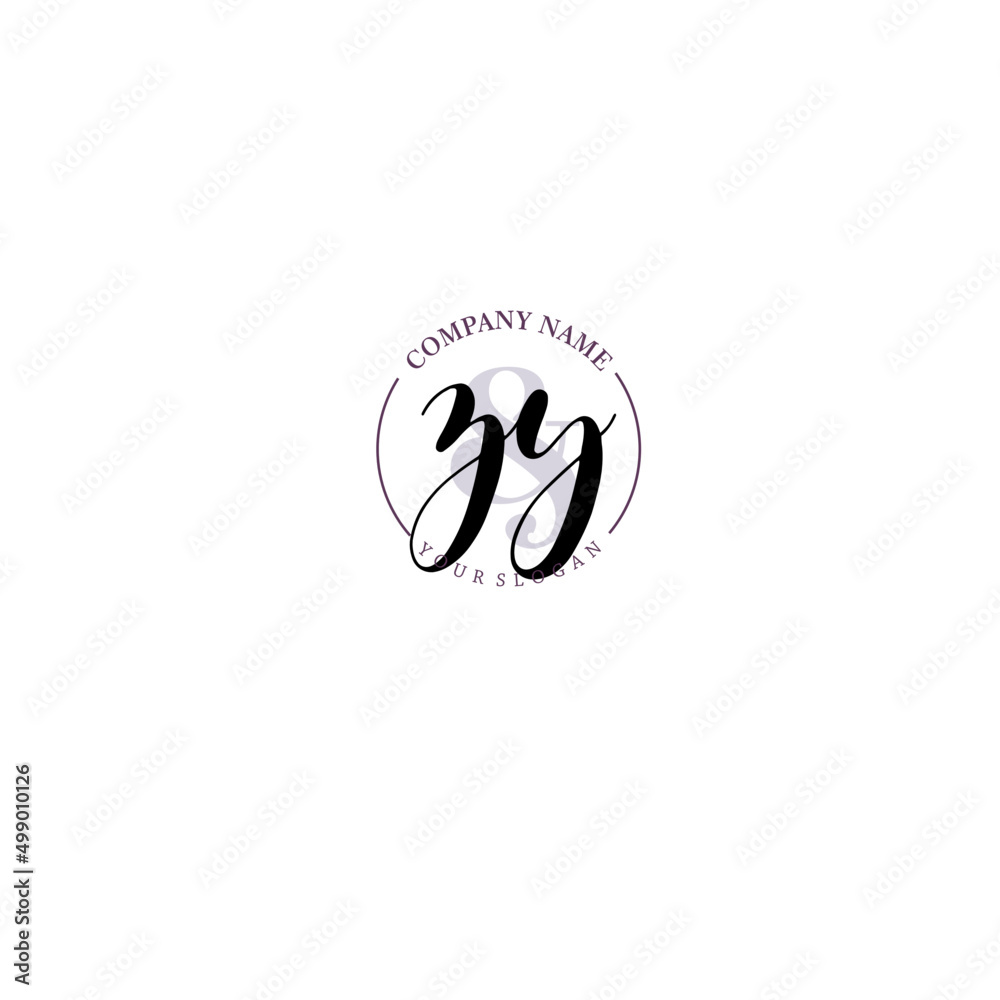 ZY Initial letter handwriting and signature logo. Beauty vector initial logo .Fashion boutique floral and botanical ZY Initial letter handwriting and signature logo. Beauty vector initial logo .Fashion boutique floral and botanical