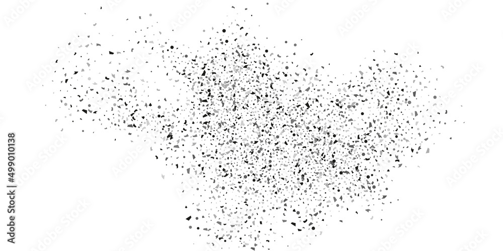 Obraz premium Silver glitter confetti on a white background. Illustration of a drop of shiny particles.