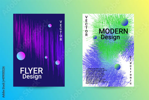 Set of modern abstract musical backgrounds. Sound flyer for creating a fashionable cover, banner, poster, booklet.