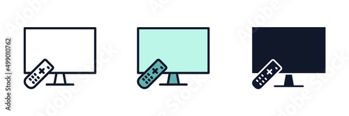 digital tv icon symbol template for graphic and web design collection logo vector illustration
