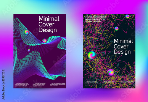 Set of modern abstract musical backgrounds. Sound flyer for creating a fashionable cover, banner, poster, booklet.