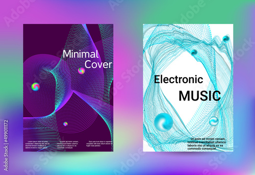 Set of modern abstract musical backgrounds. Sound flyer for creating a fashionable cover, banner, poster, booklet.