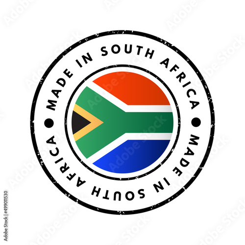 Made in South Africa text emblem stamp, concept background