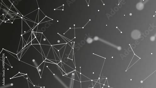 Vector halftone abstract background. Design of plexus lines. Texture of digital network, torn grid. Connections by point, particles, stars. Constellations. Poster for technology, medicine, business.