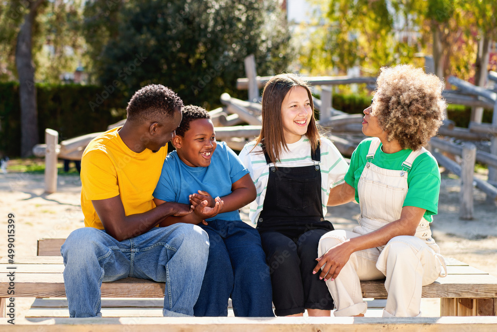 Happy Beautiful diverse family Outdoor Happy Beautiful diverse family Outdoor