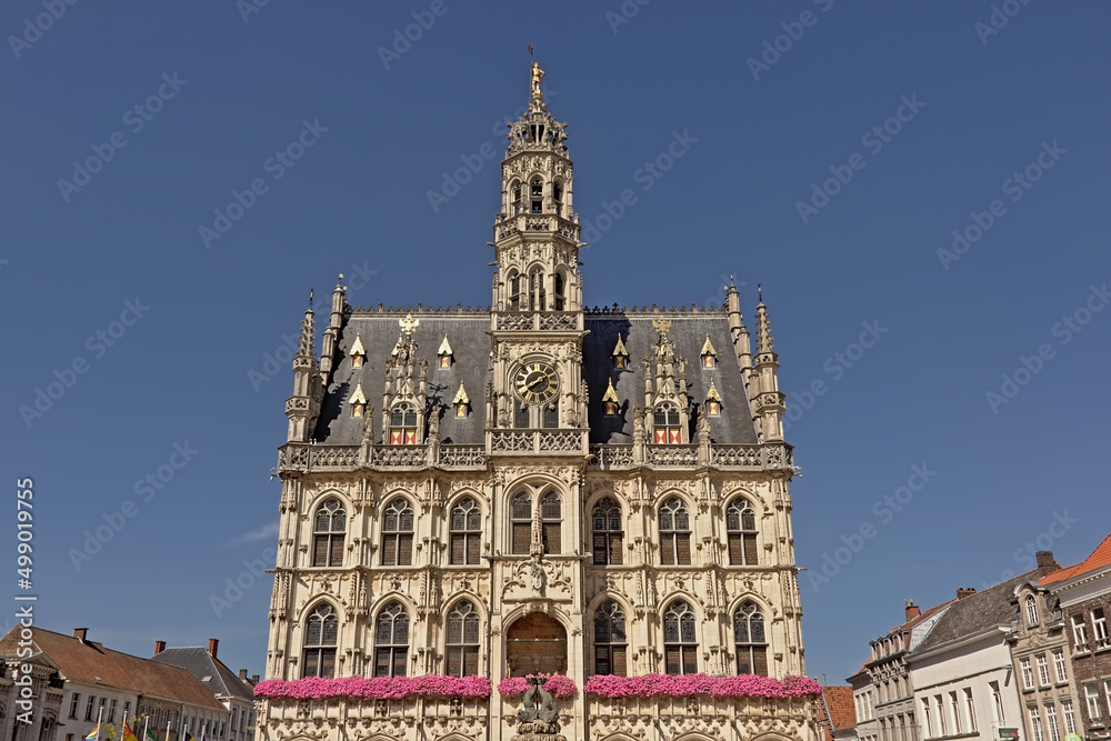 Historic townhall of Oudenaarde in Brabantine late gothic style, Flanders, Belgium 