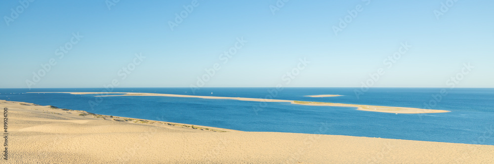 Banc d'Arguin and Altlantic Ocean seen from the top of the Dune of Pilat Banc d'Arguin and Altlantic Ocean seen from the top of the Dune of Pilat