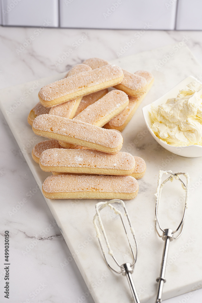 Step by step process of preparing italian dessert tiramisu out of