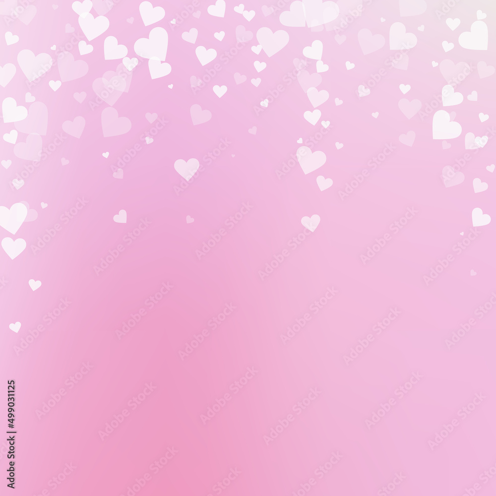 White heart love confettis. Valentine's day fallin White heart love confettis. Valentine's day fallin