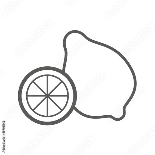 Vector linear icon with lemon