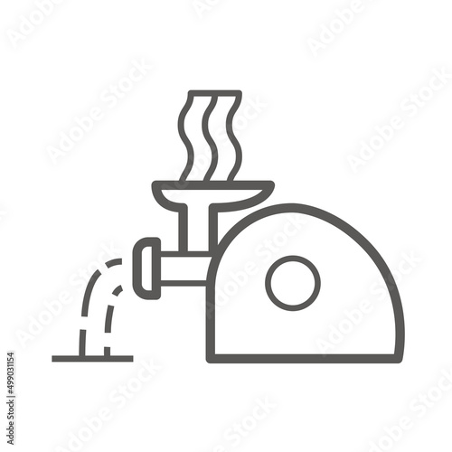 Vector linear icon with meat grinder © ductru