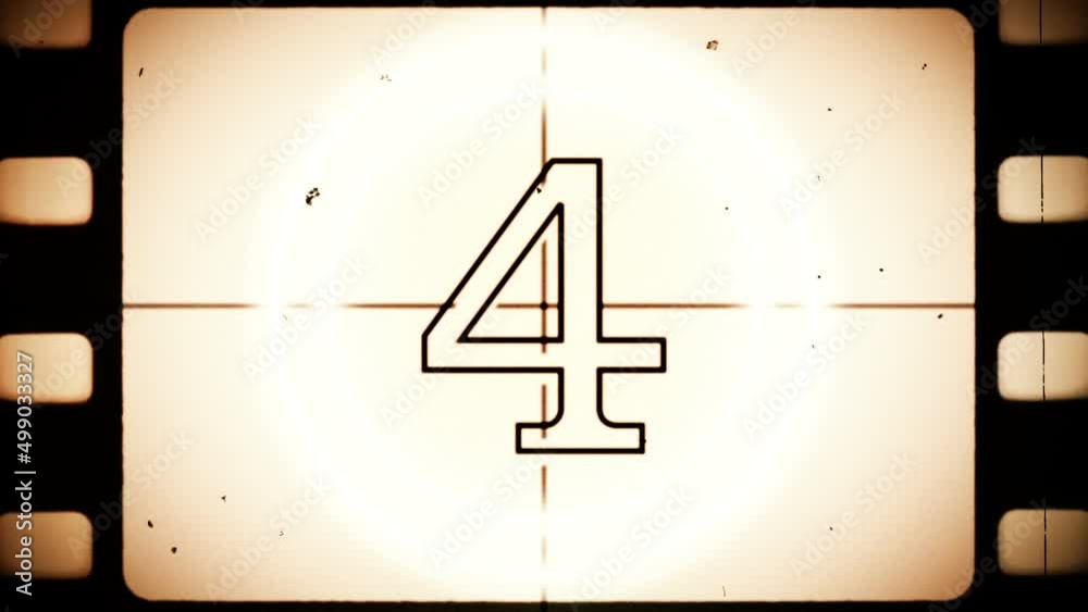 Film Countdown. High Definition Film Countdown ideal for editing, led backdrops or broadcasting featuring an old film effect of ten seconds counting down.Useful for movies scenes, games, films, music