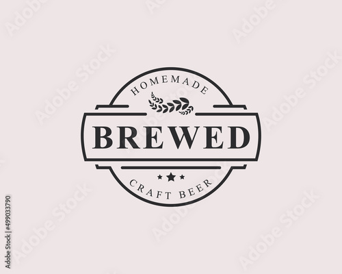 Vintage Retro Badge Craft Beer Brewery Labels and Design Logo Element