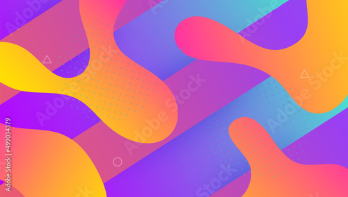 Abstract Poster. Color Landing Page. Gradient Cover. Blue Trendy Design. Technology Backdrop. Geometric Concept. Graphic Frame. Art Liquid Background. Lilac Abstract Poster