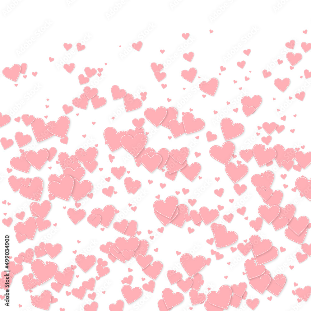 Pink heart love confettis. Valentine's day gradien