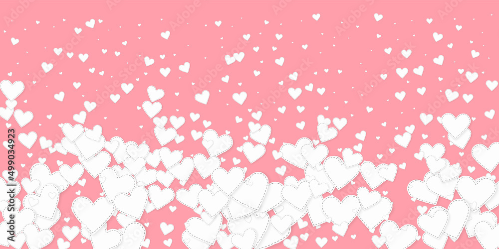 White heart love confettis. Valentine's day fallin White heart love confettis. Valentine's day fallin
