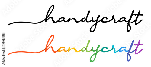 Handycraft Handwriting Black & Colorful Lettering Calligraphy Banner. Greeting Card Illustration.