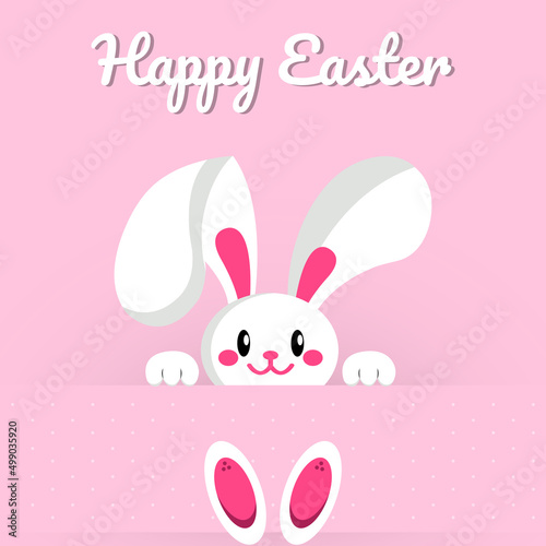 Happy Easter greeting card with cute bunny design
