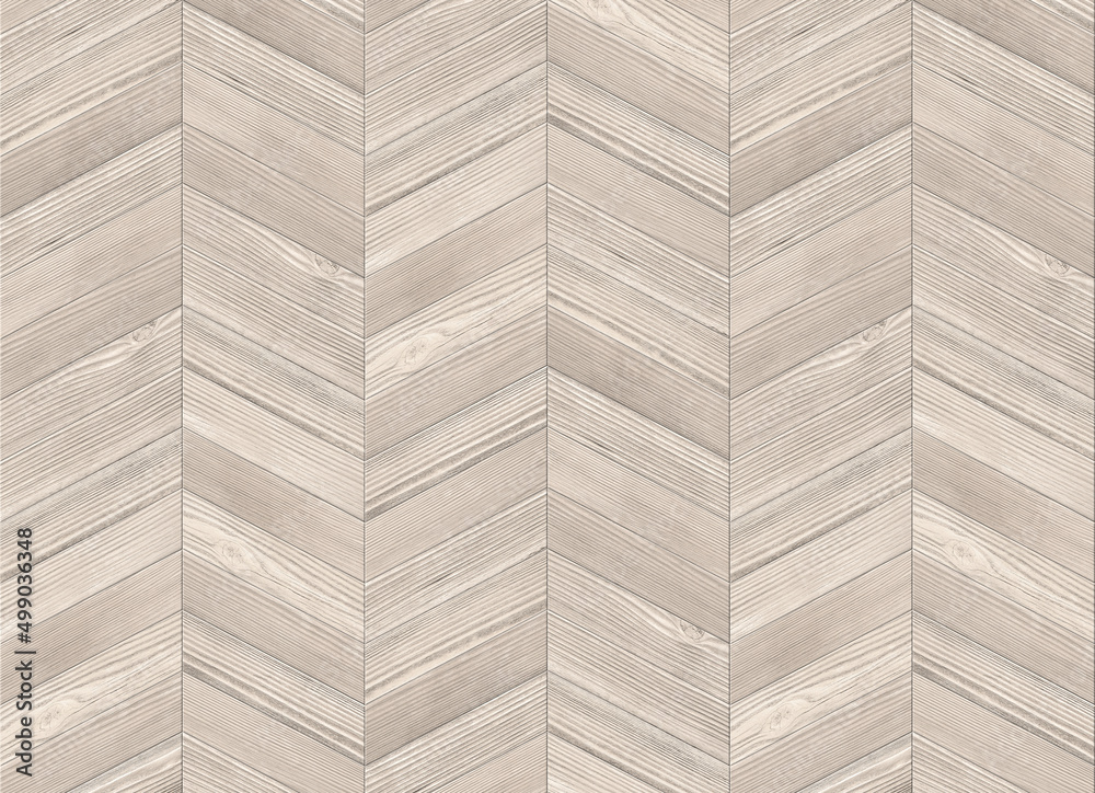 壁と床のウッドパターン、シルバーグレーのフレンチヘリンボーン