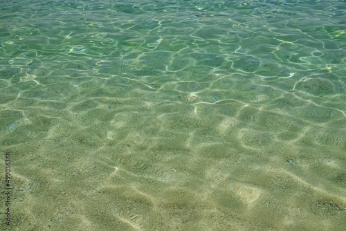 Ripple and sun reflection on clean transparent water of the sea,