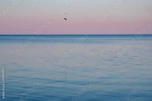 Calm sea and sky after sunset.