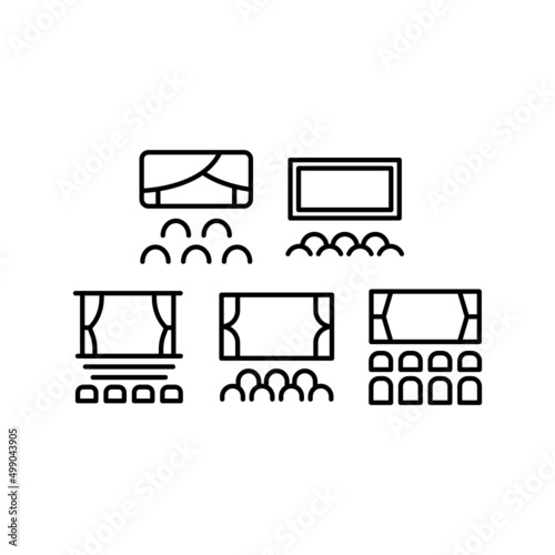 Cinema Icon Set Vector Symbol Design Illustration