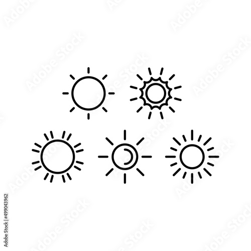 Sun Icon Set Vector Symbol Design Illustration