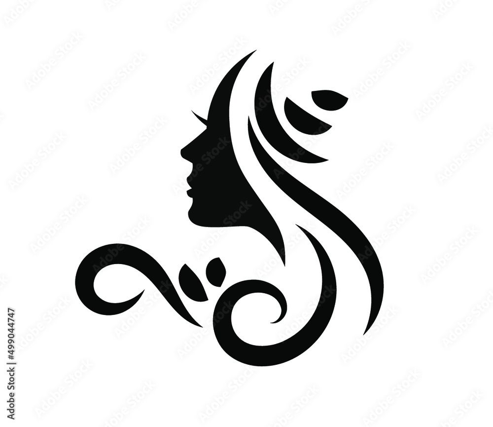 Hair and beauty salon spa logo black vector icon Hair and beauty salon spa logo black vector icon