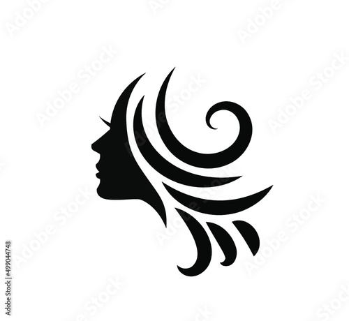Hair and beauty salon spa logo black vector icon