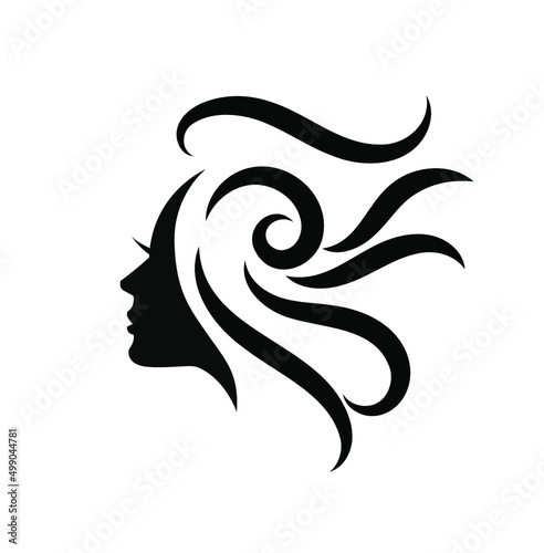 Hair and beauty salon spa logo black vector icon