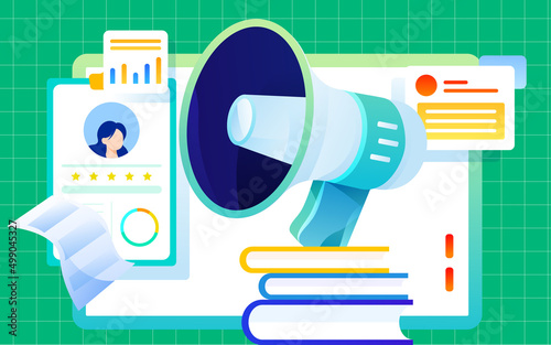 Business people talking, character recruitment interview, vector illustration