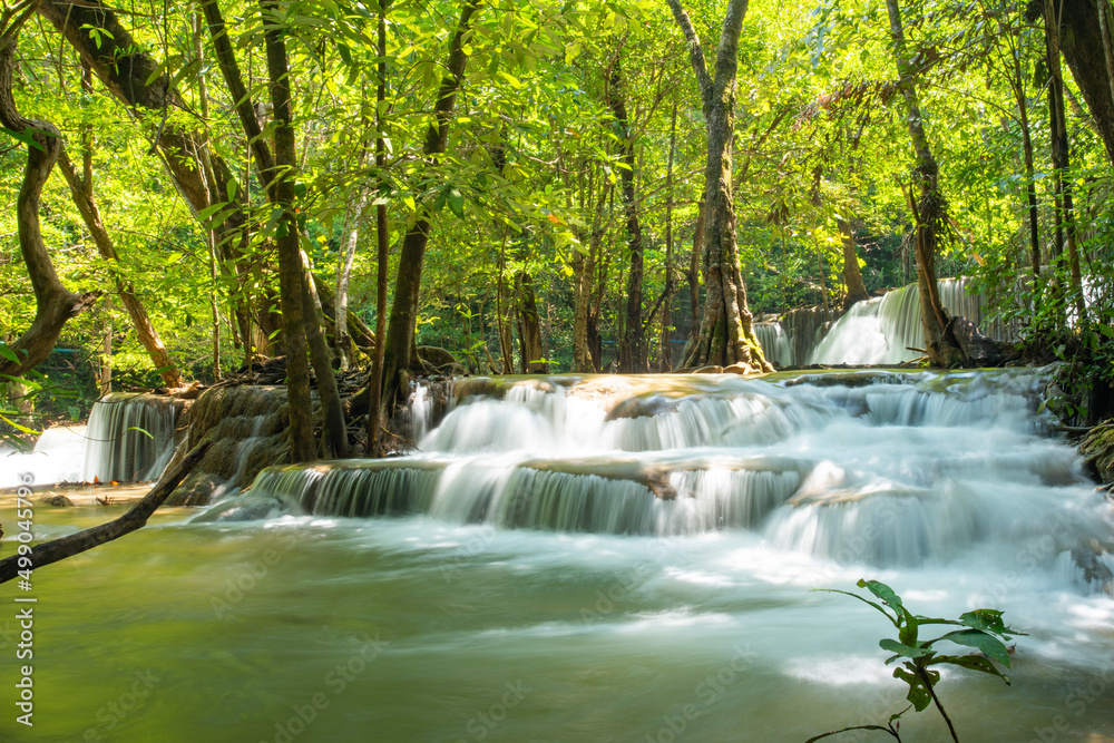 Huai Mae Khamin waterfall at Kanchanaburi , Thailand , beautiful waterfall Huai Mae Khamin waterfall at Kanchanaburi , Thailand , beautiful waterfall