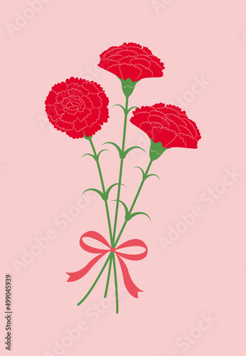 vector background with red carnations for Mother’s Day banners, cards, flyers, social media wallpapers, etc.