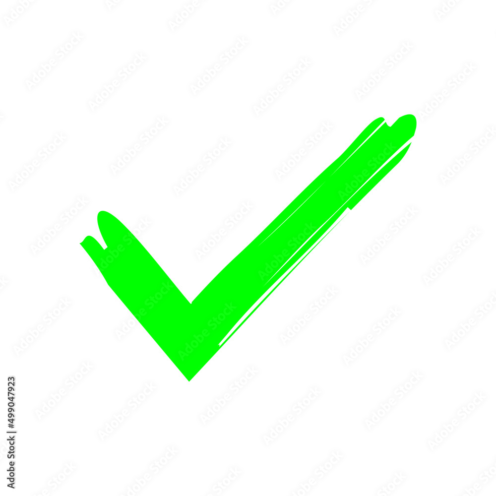 paintbrush green check mark icon. Tick symbol in green color vector paintbrush green check mark icon. Tick symbol in green color vector