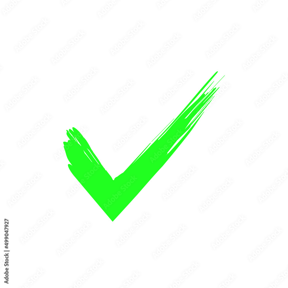 paintbrush green check mark icon. Tick symbol in green color vector paintbrush green check mark icon. Tick symbol in green color vector