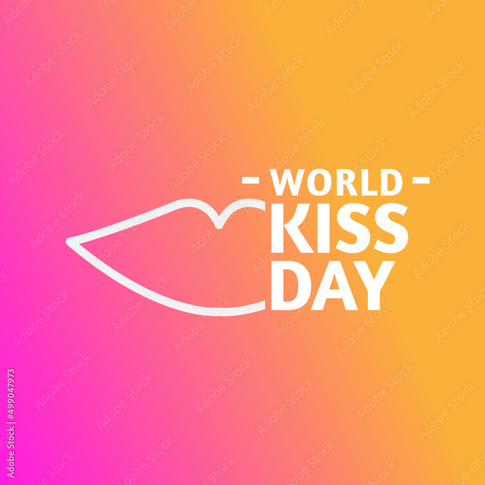 World Kiss Day. July 6. Holiday concept. Template for background, banner, card, poster, print.