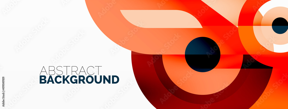 Abstract round shapes background. Minimalist decoration. Geometric background with circles and rings