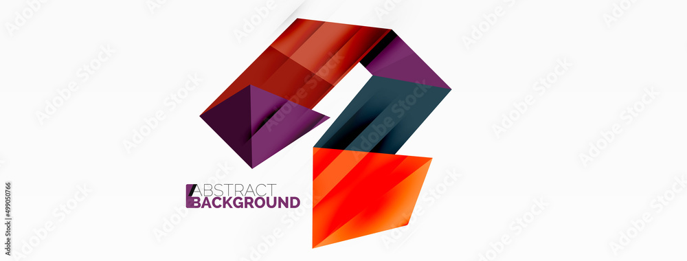 Creative geometric wallpaper. Abstract ribbon style line composition. Techno business template for wallpaper, banner, background or landing