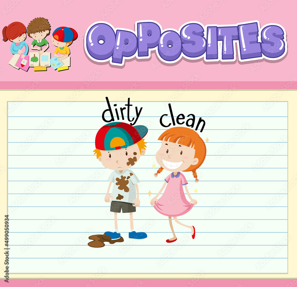 Opposite words with pictures for kids