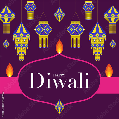 Happy Diwali, Deepavali or Dipavali the festival © Chef Kai Vector