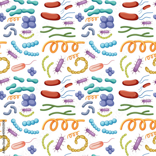 Seamless bacteria and virus icons