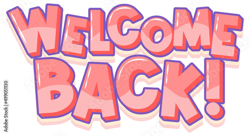 Welcome back hand drawn lettering logo