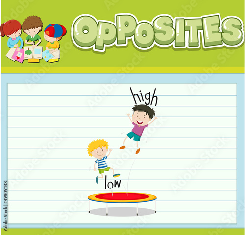 Opposite words with pictures for kids