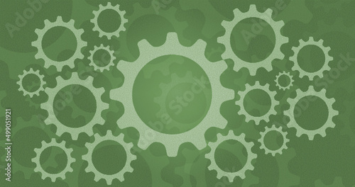 Abstract green gears background for art design