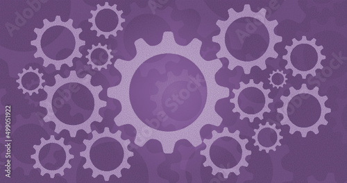 Abstract purple gears background for art design