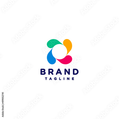 Free Download Simple Colorful Propeller Logo Design. Colorful rotating propeller logo design with a white circle in the center. - GFXLoad