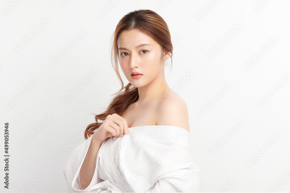 Beautiful young asian woman with clean fresh skin on white background, Face care, Facial treatment, Cosmetology, beauty and spa, Asian women portrait. Beautiful young asian woman with clean fresh skin on white background, Face care, Facial treatment, Cosmetology, beauty and spa, Asian women portrait.